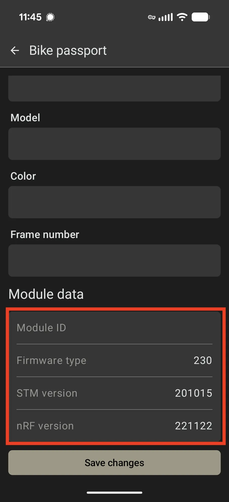 Passport screen with version details